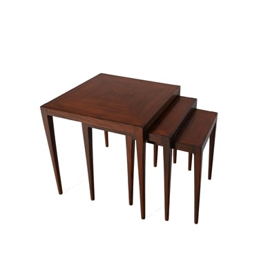 Rosewood Nesting Tables designed by Severin Hansen Jr. for Haslev Denmark 