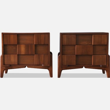 Mid-Century Modern Geometric Night Stands by American of Martinsville