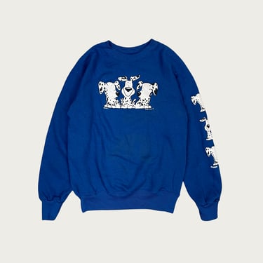 (S) 80s Blue Dalmation Cartoon Sweatshirt