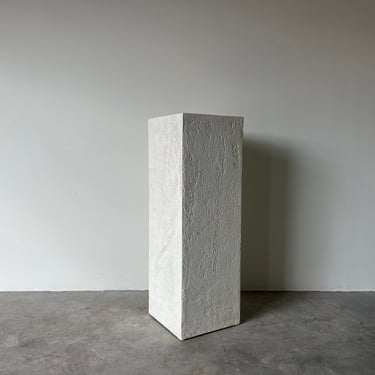 Postmodern Plastered Wood White Pedestal 