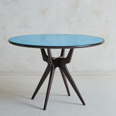 1960s Italian Dining Table with Backpainted Glass