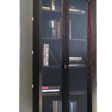 7' Foot Tall Dakota Jackson "Ocean" Espresso Oak Bookcase Display Cabinet 