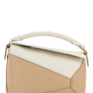 Loewe Woman Bicolor Leather Mini Puzzle Edge Handbag