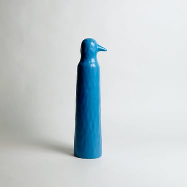 Vintage IKEA Ceramic Sculpture, Blue Penguin Designed by Katarina Brieditis 