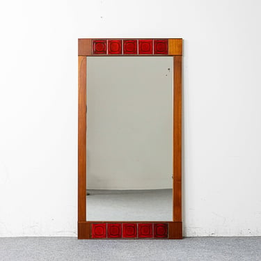 Mid-Century Modern Teak & Tile Mirror - (321-342.7) 