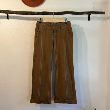 Banana Republic Brown Cotton Vertical Pinstripe Low Ride Trouser Pants Size 4 