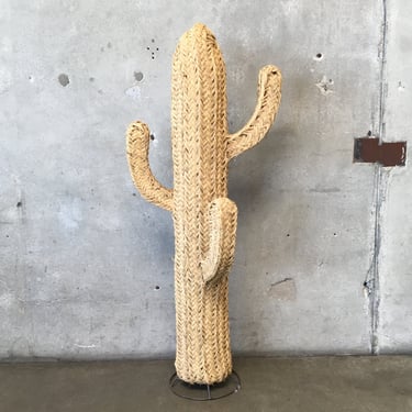 Large Woven Straw Cactus