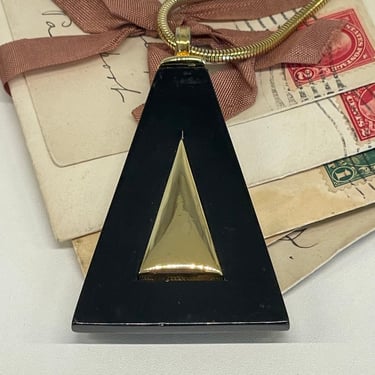Alice Caviness Black and Gold Triangle Necklace