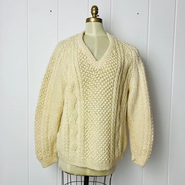70s Cream, Brown and Gray Icelandic Wool Sweater | Mute