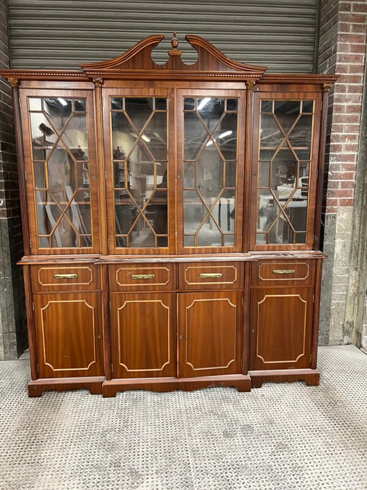 Custom Lacquered Vintage China Cabinet Custom Lacquered Vintage China Cabinet
