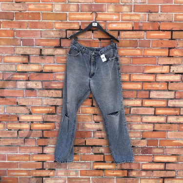 vintage 80s grey acid wash lee jeans  / 35 x 30 