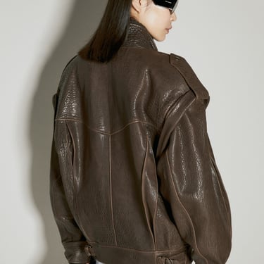 Saint Laurent Women Oversized Leather Jacket