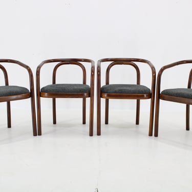 1970s Antonin Suman Set of Four Dining Chair by TON 