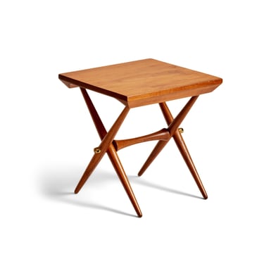 Wood and Brass Side Table by Jens H. Quistgaard for Dansk Designs