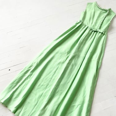1960s Mint Green Rhinestone Bow Gown 