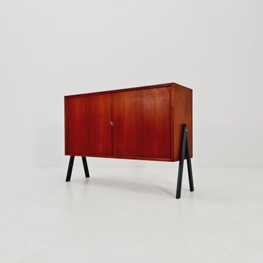 Mid-century Danish vintage teak record sideboard, 1960s 