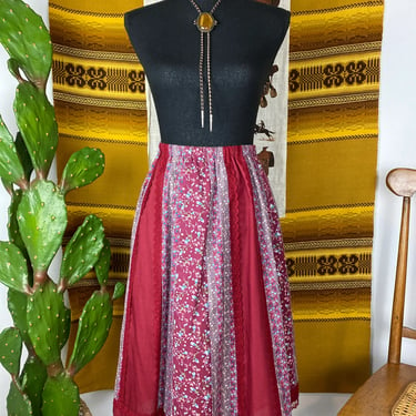 Vintage 70s Gunne Sax Style Prairie Skirt Cottage Core Midi Skirt 