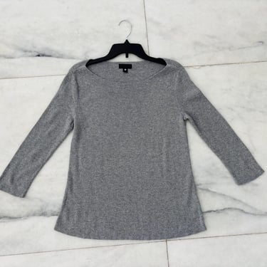 Vintage Worthington Sweater Pullover Gray Knit Long Sleeve Women M 90s Casual Career 