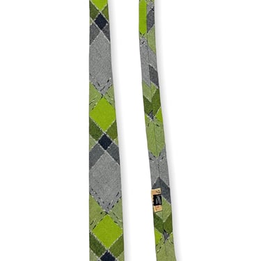 Vintage 1950s/1960s ATOMIC Necktie ~ Flannel ~ Rockabilly ~ Mod ~ Preppy / Ivy Style / Trad ~ Tie ~ Square Bottom 
