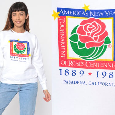 Tournament of Roses Sweatshirt 1989 Centennial Rose Parade Shirt 80s Pasadena New Year Celebration Graphic California Vintage Medium 
