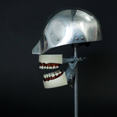 1930's Aluminum  Dental Phantom C.1930's with Extractible Teeth Set