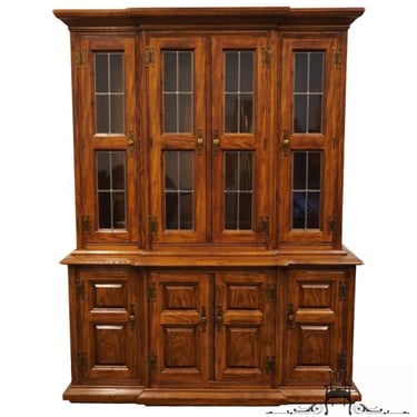 THOMASVILLE FURNITURE Solid Walnut Country Manor Collection 64" Lighted Display Breakfront China Cabinet 8062-420 