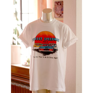 ON HOLD Vintage Graphic Tee - Nascar - 1980s, 1990s - Sunset Speedway, Omaha 