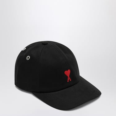 Ami Paris Black Baseball Cap With Logo Men