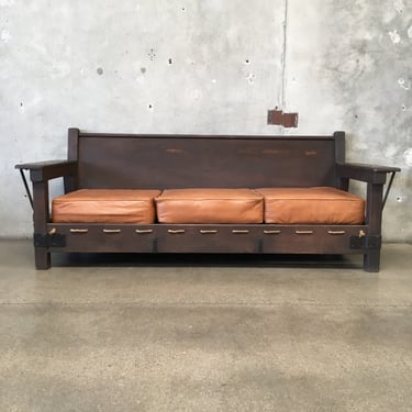 1930s Los Angeles Imperial Furniture Monterey Style Mahogany Sofa