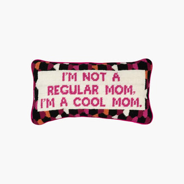Cool mom needlepoint pillow