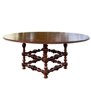Hickory White Low Country Round Rustic Farm Dining Table 
