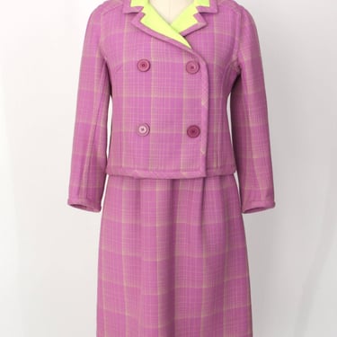 1960s Fabiani Wool Tartan Dress Set