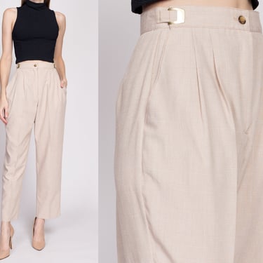 80s Cinched Waist Pleated Trousers - 26