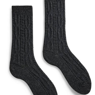 Cable Wool Cashmere Socks
