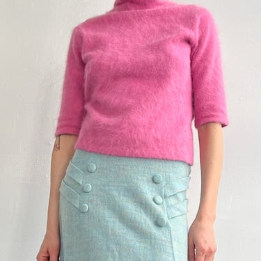 Pink Angora Mockneck Knit (M)
