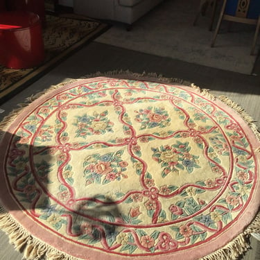 Pink Floral Circle Rug (Seattle)