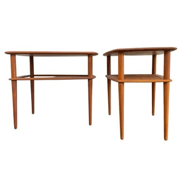 Danish Peter Hivdt France and Son Teak End Tables, a Pair 