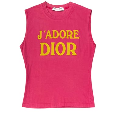 Dior J'Adore Hot Pink + Yellow Logo Tank Top