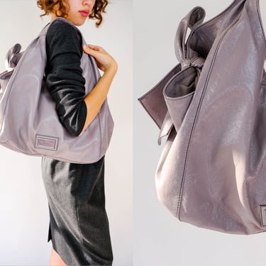 VALENTINO GARAVANI Mauve Leather Nuage Bow Tote Bag New w/ Oringinal Tags Attached NWT | Made in Italy | #BG4WBS73NLK1 | Designer Hobo Purse 