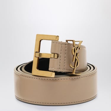 Saint Laurent Monogram Dark Beige Belt 3 Cm Women