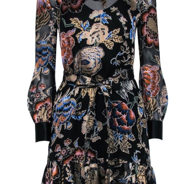 Tory Burch - Black & Multi-Color Floral Shift Dress Sz 2
