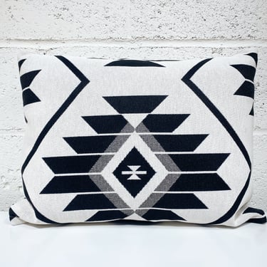 Rectangular Black and White Southwest Pillow