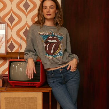 People of Leisure Rolling Stones It&#39;s Only Rock n Roll Crewneck - Heather Gray