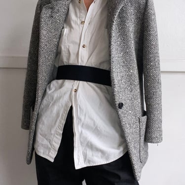 vintage grey wool minimalist blazer jacker medium 