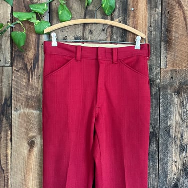 Vintage 70s Montgomery Ward Red Dress Pants Slacks Size 30 waist 