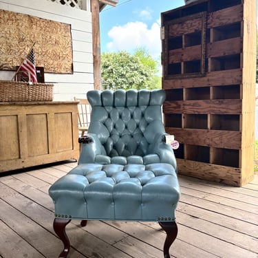 Vintage Carl Forslund Leather Chair and Ottoman