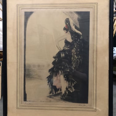 Louis Icart Colored Etching "Seville" in original Frame 