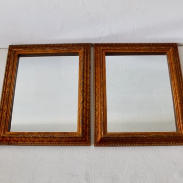 Regency Style Gold Color Rectangular Wall Mirrors-a pair 