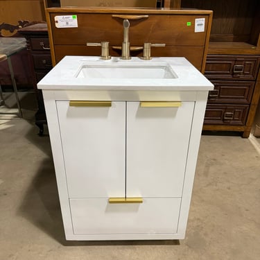 Elegant Lighting 'Blake' White Single Bathroom Vanity with Marble Top