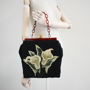 1950s/60s Calla Lily Loop Hook Purse 